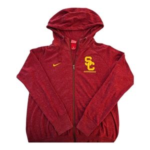 Nike Zip front Red SC hoodie size Large, front pockets, 60% cotton 40% p…